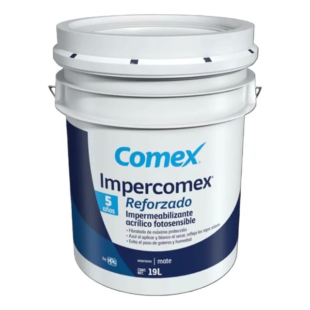 Impermeabilizante 5 Años Comex Reforzado 19 Lts Terracota Mate