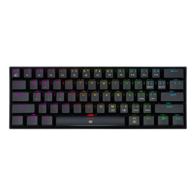 Teclado Dragonborn K630 Qwerty Red Negro Con Luz Rgb Españo Idioma Español Latinoamérica Color Del Teclado Negro