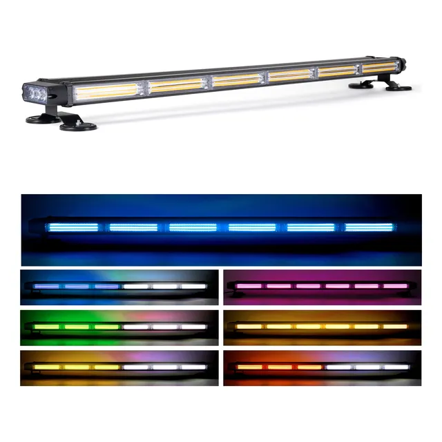 Barra Torreta Estrobo Rasen Leds Con Base Magnética 95cm