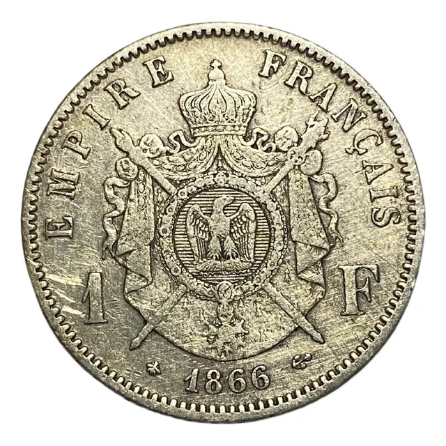 França- Moeda De Prata 1 Franco 1866