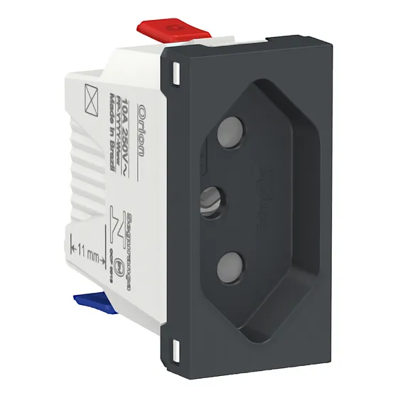 Módulo Tomada 2p+t 3 Pinos 10a 250v Automático Orion Preto S70205194 Schneider Electric