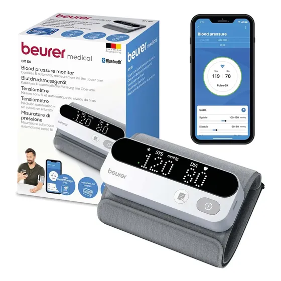 Toma Presión Digital De Brazo Bluetooth Tensiómetro Automático Beurer Bm 59