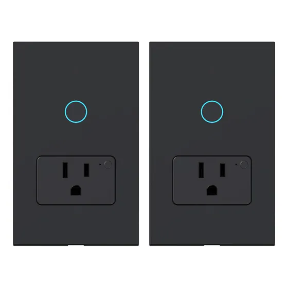 2 Interruptores Inteligentes Wifi, 1 Botón Táctil 1 Enchufe Color Negro Corriente Nominal 16 A Voltaje Nominal 110v