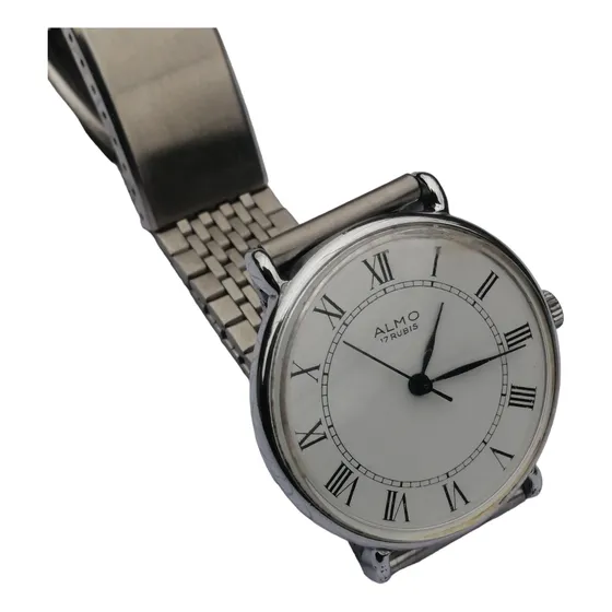 Hermoso Reloj A Cuerda Suizo Varón 17 Rubíes Marca Almo 