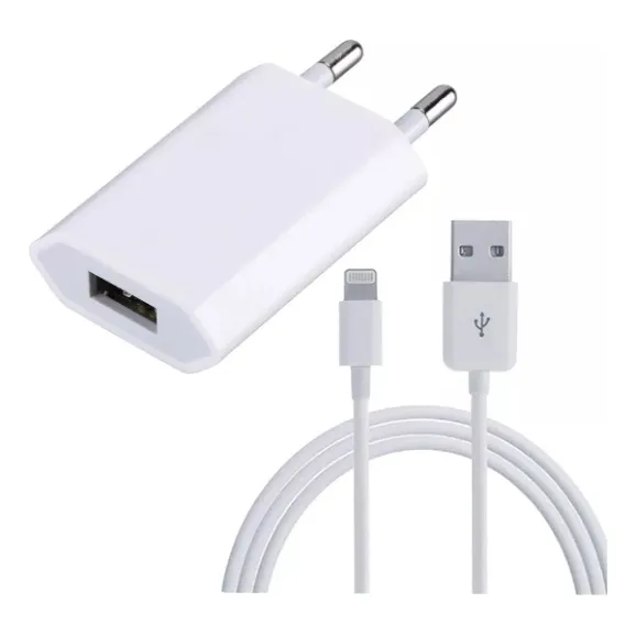 Cargador 5w Original Para iPhone 5 6 7 Se 8 X Xs Xr + Cable