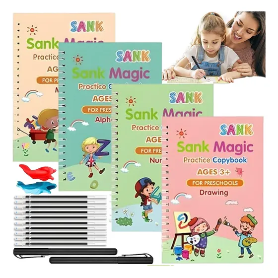 Cuadernos De Caligrafía Reutilizables Magicos,kit De 18 Pzs 