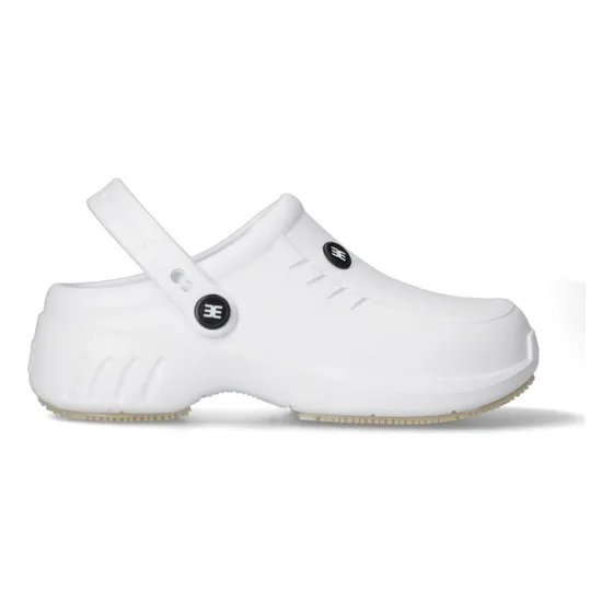 Zapatos Zuecos Antideslizantes Blanco Negro Evacol Ref. 224
