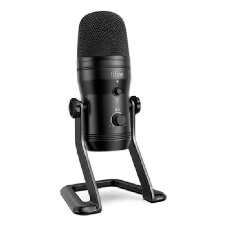 Microfono Fifine K690b Cardioide & Bidireccional Usb Color Negro