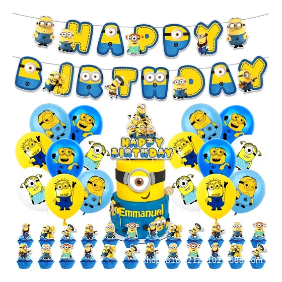 Set Cumpleaños Minions Cotillón Decoración Globos