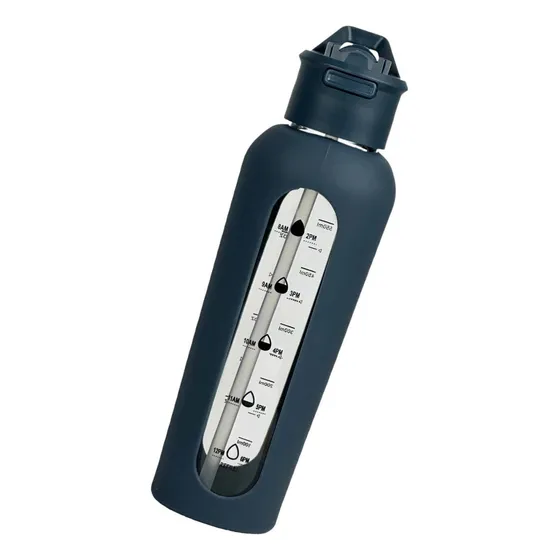 Botella De Agua De Vidrio Jarra De Agua Portátil Con Azul
