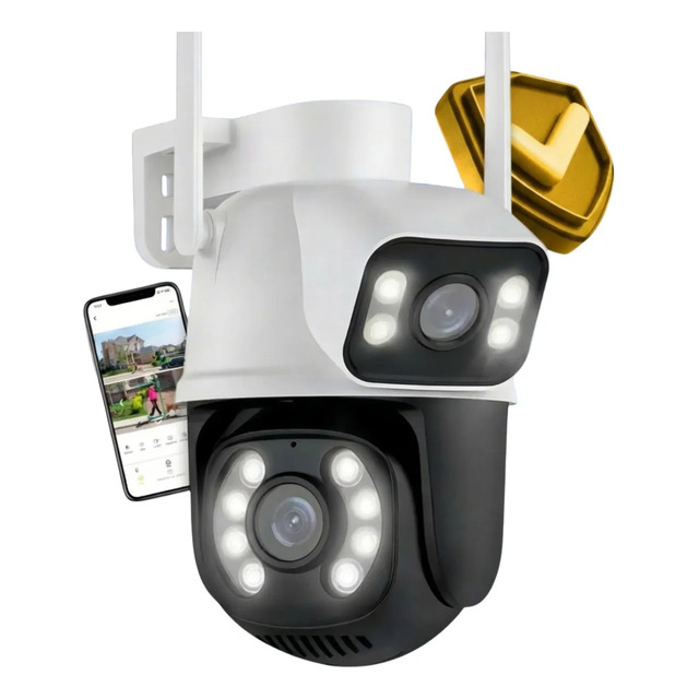 Camera De Seguranca A28b Wi-fi Dupla 3mp Icsee Cor Branco Branco Camera De Seguranca A28b Wi-fi Dupla 3mp Icsee Cor Branco Branco