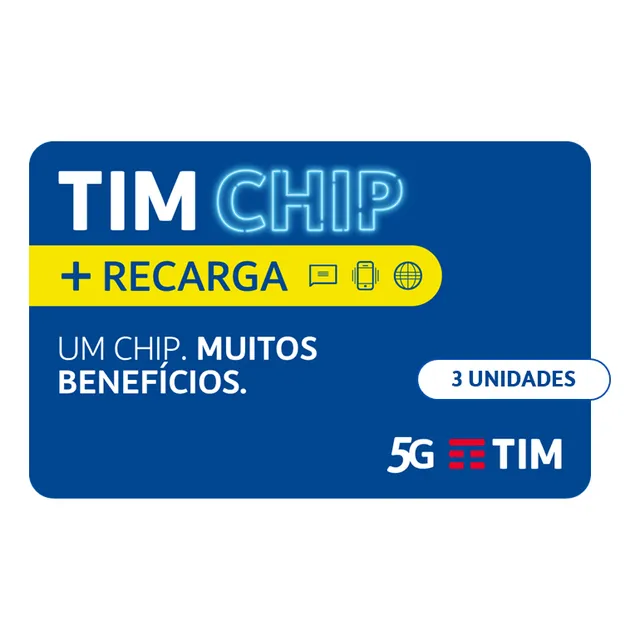 Tim Chip Kit 3 Unidades Com Recarga