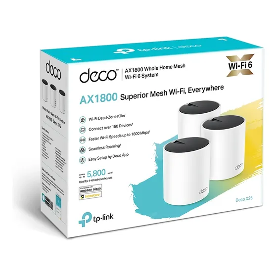 Sistema Wifi 6 Mesh Tplink Deco X25 Ax1800 3 Pack