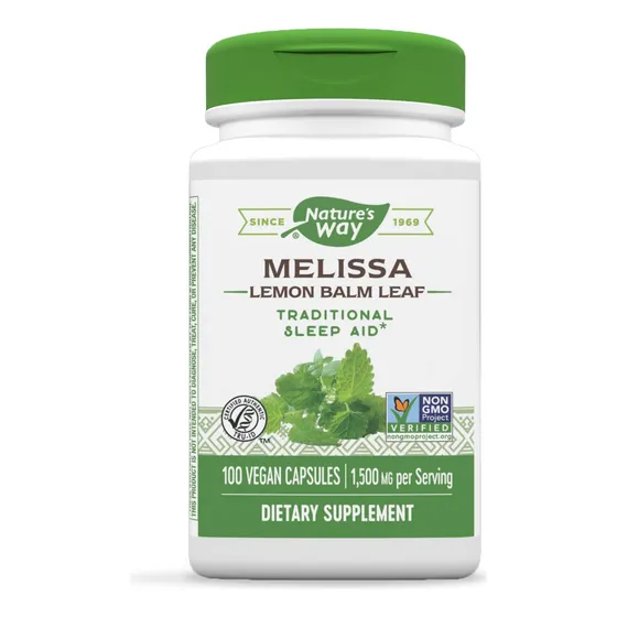 Suplemento Nature's Way Melissa Lemon Balm Leaf 100 Cápsulas
