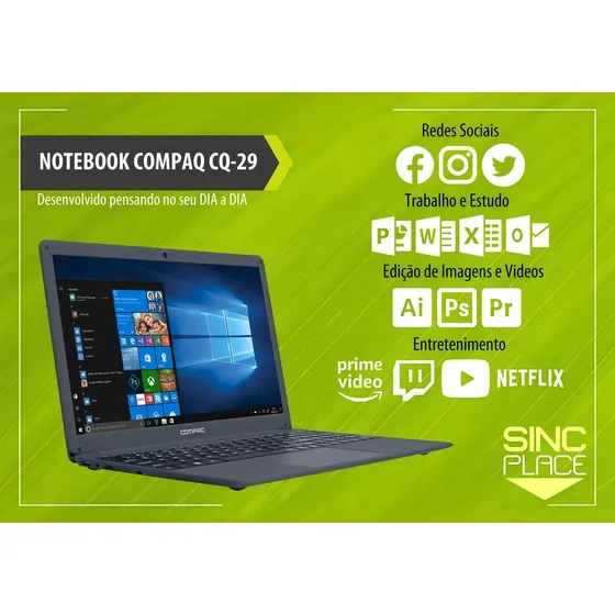 Notebook Para Trabalho E Estudo Compaq I5 8gb 480gb Ssd 15.6