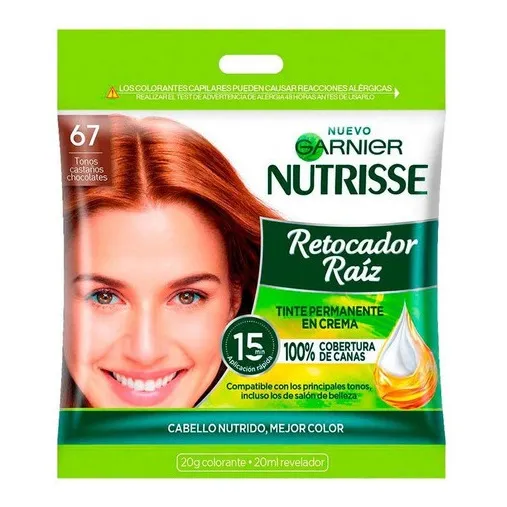 Tinte Garnier Nutrisse Tintura tono 67 castaños chocolates para cabello