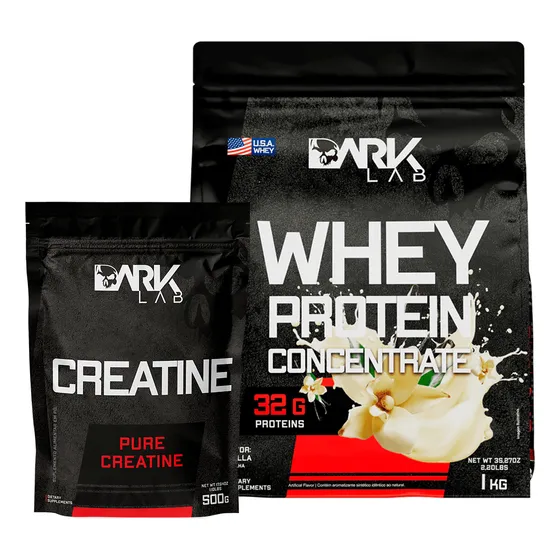 Kit Whey Protein 1kg + Creatina 500g Monohidratada  Dark Lab