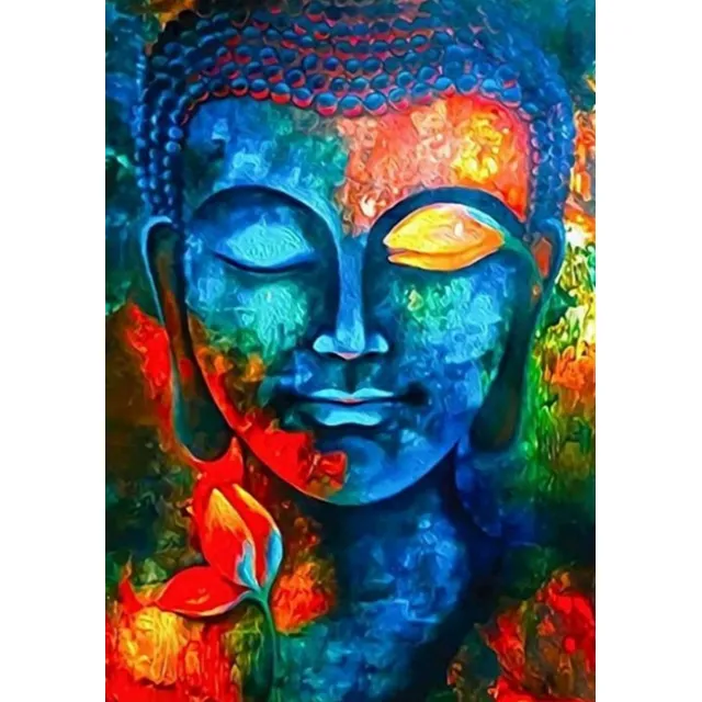 Kit Pintura De Diamantes 5d Lienzo 40x30 Cm Buda Multicolor
