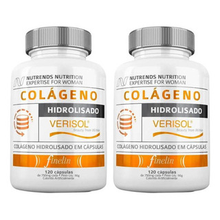 Kit 2x Colágeno Hidrolisado Verisol 120 Cápsulas Nutrends Sabor Sem Sabor Kit 2x Colágeno Hidrolisado Verisol 120 Cápsulas Nutrends Sabor Sem Sabor
