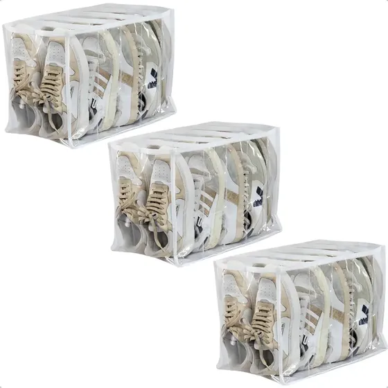 Kit 3 Colmeias Organizadora Sapatos Tenis Toalha Banho Bolsa Cor Branco