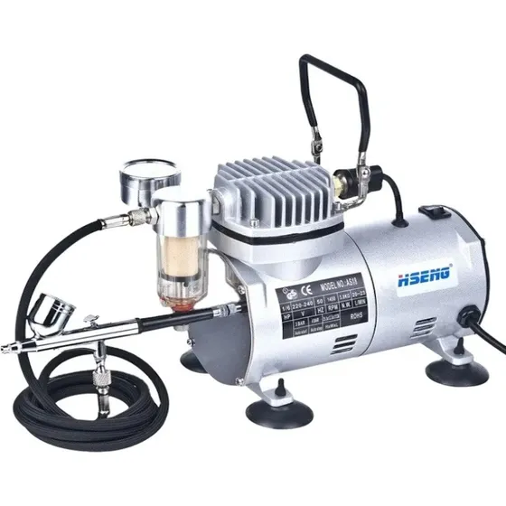 Compresor Y Aerógrafo Corte Automático Listo Para Pintar