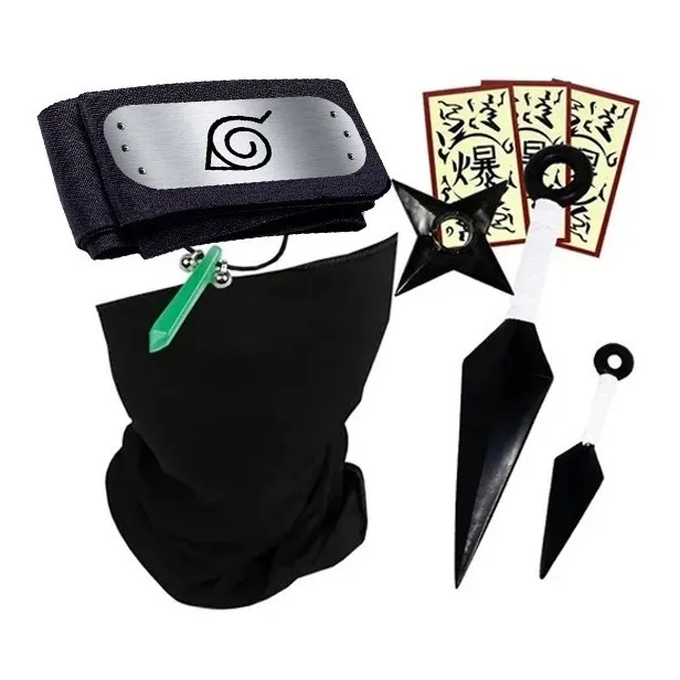 Kunai Kakashi Colar Tsunade Verde + Balaclava Ninja