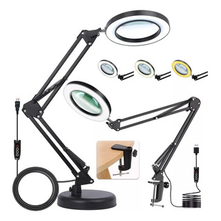 ** Luminária De Mesa Led Com Lupa De 10x E 3 Cores Com Base ** Luminária De Mesa Led Com Lupa De 10x E 3 Cores Com Base