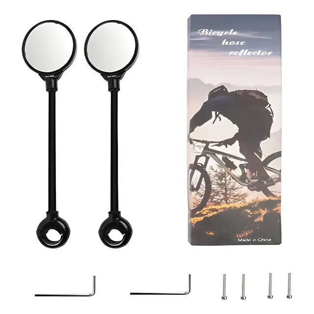 2 Espejos Flexibles Bicicleta De 35cm - 8cm Diametro Espejo