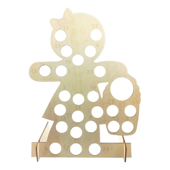 Decoración Navideña, Calendario De Adviento De Madera, Fiest