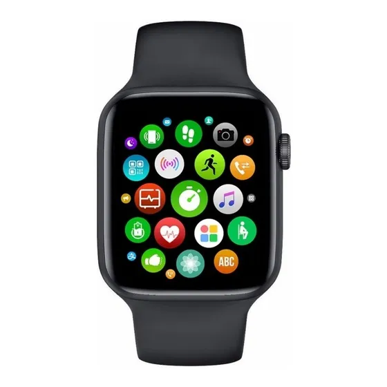 Smartwatch Microwear Series 6 W26+ Plus W26+ Plus 1.75" caja 40mm de aleación de zinc black, malla black de silicona black y bisel black de plástico