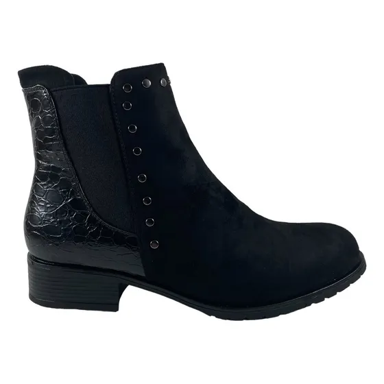 Botin Bota Via Uno Negro Mujer 12082417