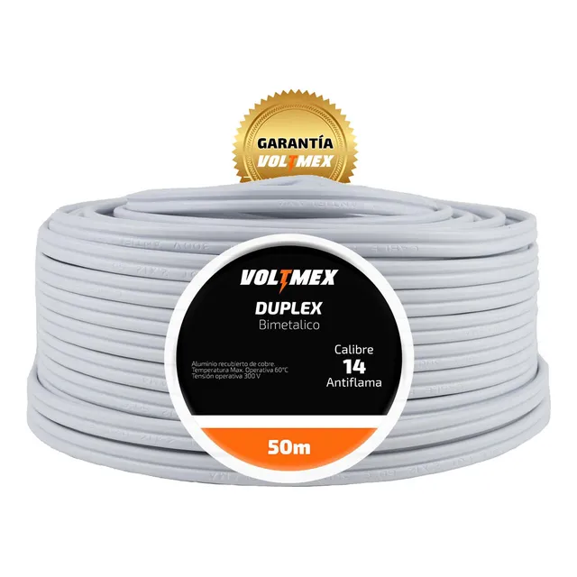 Cable Duplex Calibre 14 Awg Pot Flexible 50 Metros