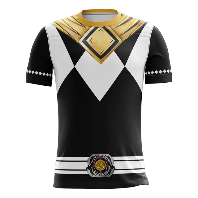 Camiseta Cosplay Uniforme Power Rangers Preto Envio Hoje
