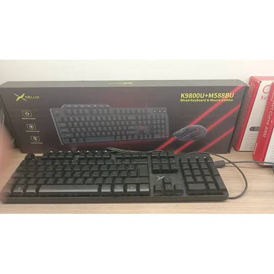 K9800u-m588bu Teclado Combo Usb Negro Delux