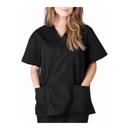 Polera Mujer Comfort -negro- Uniformes Clínicos
