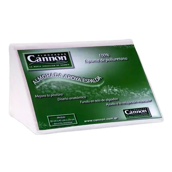 Almohada Cannon Apoya Espalda Triangular 50x41 Respaldo Cama Color Blanco