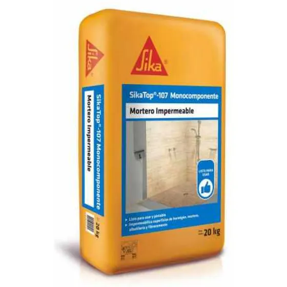 Mortero Impermeable Saco 20kg Sika Top-107 Monocomponente
