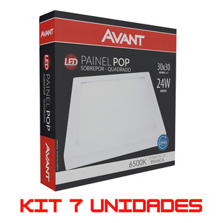 Kit 7 Unidades Painel Plafon Sobrepor Borda Em 100% Aluminio Quadrado Led 24w 30x30 Avant Kit 7 Unidades Painel Plafon Sobrepor Borda Em 100% Aluminio Quadrado Led 24w 30x30 Avant