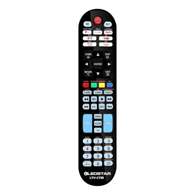 Control Remoto Universal Tv Ledstar Con Botones De App Negro