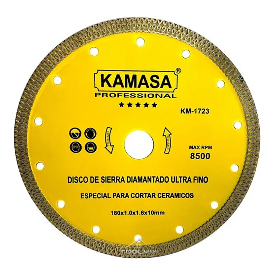 Disco Corte Diamantado 7puLG Porcelanato Mármol Granito Color Amarillo
