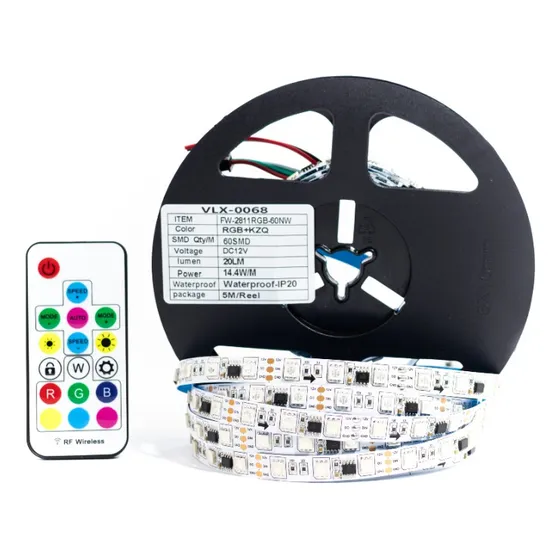 Fita Led Endereçável 5 Metros Ws2811 12v 300 Leds Ip20 60smd Cor da luz RGB
