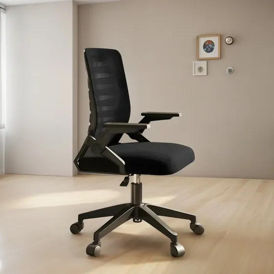Silla De Oficina Ejecutiva Escritorio Ergonómica Giratoria Tapizado de Malla Color Negro