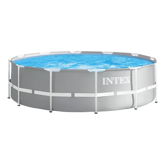 Piscina estructural redonda Intex 26716 con capacidad de 8592 litros de 366cm de diámetro x 99 de alto gris claro diseño mosaico