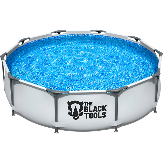 Piscina Estrutural Grande Redonda Aço 4690 L 3m Resistente Cinza Lisa Piscina Estrutural Grande Redonda Aço 4690 L 3m Resistente Cinza Lisa