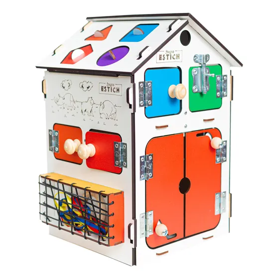 Casita De Desafios Cerraduras  Montessori Juegos Estich