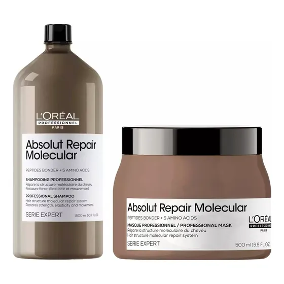 Loreal Absolut Repair Molecular Kit Shampoo + Máscara Grande