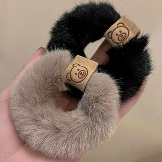 Autumn And Winter Plush Patch Bear Towel Ring Hair Tie Autumn And Winter Plush Patch Bear Towel Ring Hair Tie