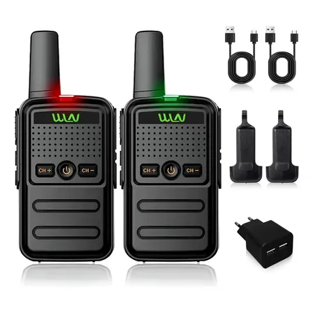 Kit 2 Rádios Walkie Talkie Comunicador Profissional 16ch 5km Preto 400-470mhz