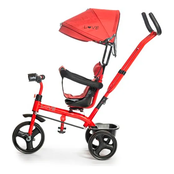 Triciclo Giro 360° Love 044 Luz Y Sonido Con Capota Rojo