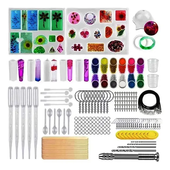 Resina Epóxica Kit Para Joyería Moldes + Accesorios
